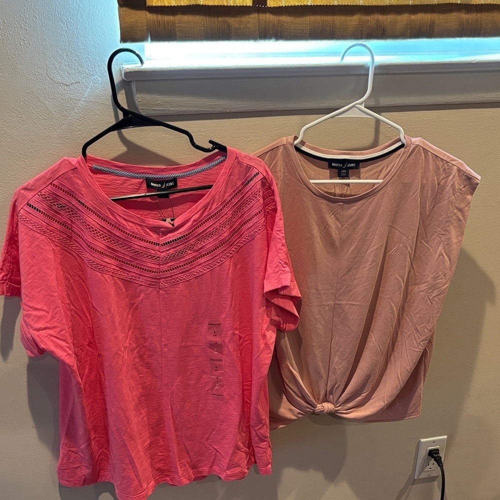 Nautica Pink and blush pink Women Tops Set size L, NWT